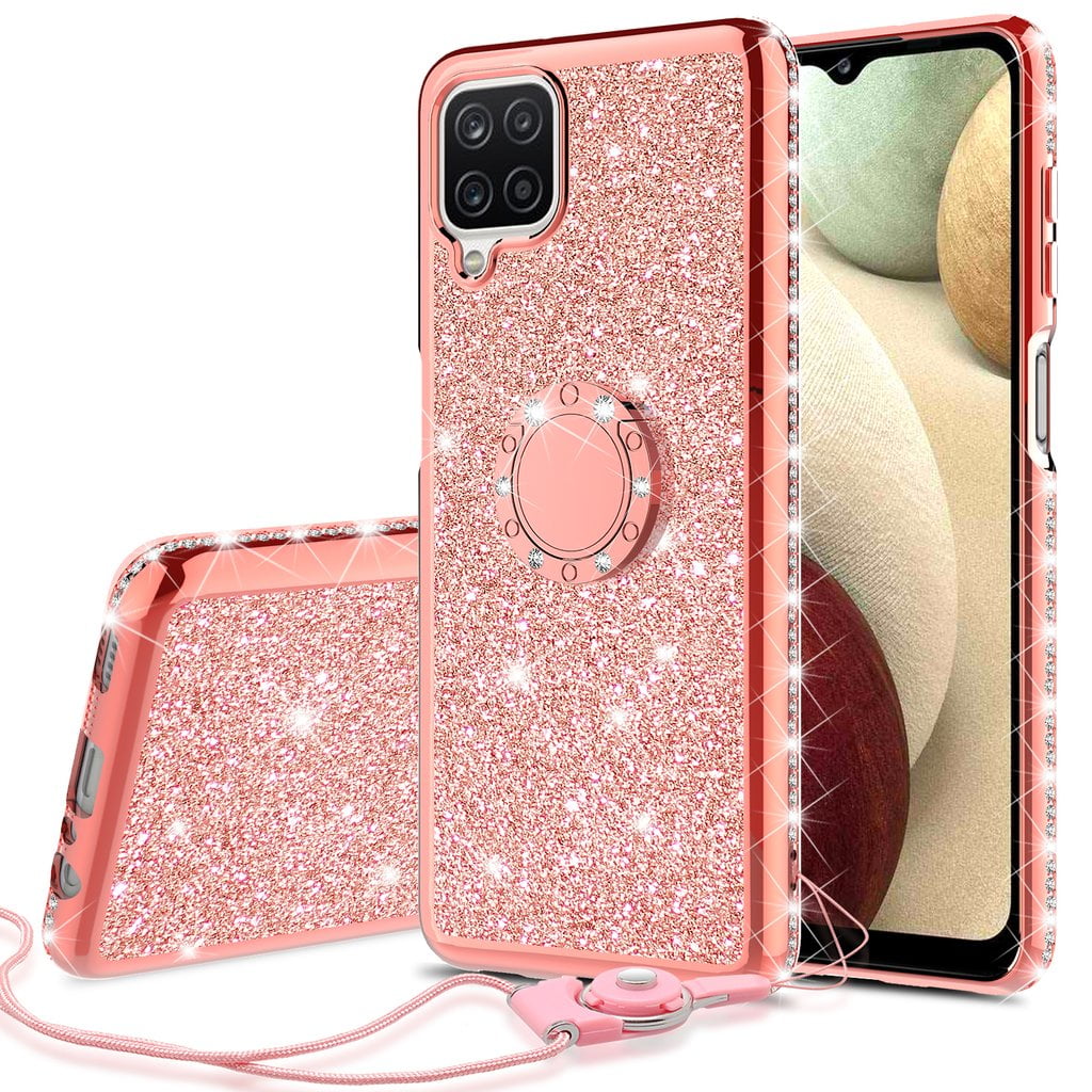 Rang couscous tusind For Samsung Galaxy A12 Case, Ring Kickstand for Girls Women Diamond Sparkly  Glitter Phone Cover Case for Galaxy A12 - Rose Gold - Walmart.com