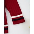 thumbnail image 5 of Haitryli Kids Boys Girls Cardigan Knitted Sweater Long Sleeve Striped Trim School Uniform Tops Coat Outerwear Red 5-6, 5 of 7