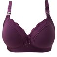 thumbnail image 2 of Joau Women's Push Up Everyday Bras Comfortable Wireless Bra Floral Lace V Neck Bralettes Smoothing T-Shirt Bra Full-Coverage Brassiere Lightly Lined Wire Free Basic Bras, 2 of 3