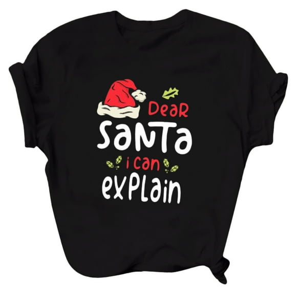 Christmas Shirt Women Christmas Womens Fashion Short Sleeve Casual Cute Holiday Shirt