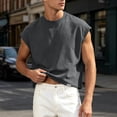 thumbnail image 2 of LIaqionyy Men's Sleeveless Shirts Crop Vest Top Crew Neck Comfortable Loose Running Pullover Tank Tops Clothes, 2 of 8