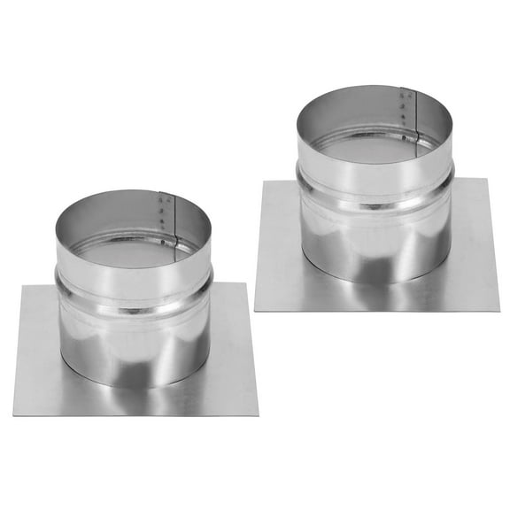 Uxcell 2Pcs 4" Galvanized Steel Duct Connector Flange Air Ducting Mounting Plate,6"x6" Base