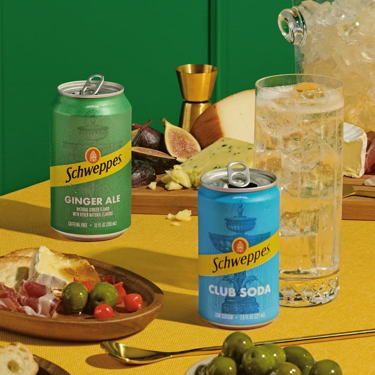 Bold Schweppes Ginger Ale Soda, Refreshing Mini Cans, 7.5 fl oz