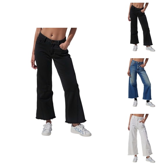 Jeans for Women 2025 Y2K Casual High Waisted Wide Leg Loose Distressed Denim Jean Pants Womens Jeans Trousers