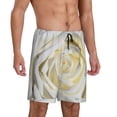 thumbnail image 2 of Balery White Rose Pantalones cortos de pijama de punto de algodón para hombre con cinturilla y bolsillos-Medium, 2 of 6