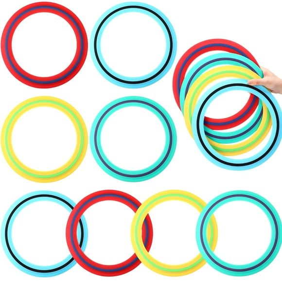 Juego de lanzar anillos Flying Disc Rings Seenelling, 29 cm, paquete de 12 unidades