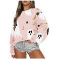 thumbnail image 1 of ICHUANYI Liquidación Moda Mujer Casual Manga Larga Cuello Redondo Impreso Señoras Sudadera Tops Blusa ICHUANYI WER202308171749, 1 of 6