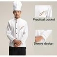 thumbnail image 3 of Chaqueta de Chef Sharpla Unisex Manga Larga Color Blanco Seis Tallas, 3 of 8