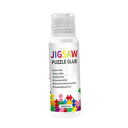 CCOCC Puzzle Glue Jigsaw Saver Glue for 1000/1500/2000 Piece Puzzles Quick Drying 120ml Jigsaw Puzzle Glue Clear with Sponge Head