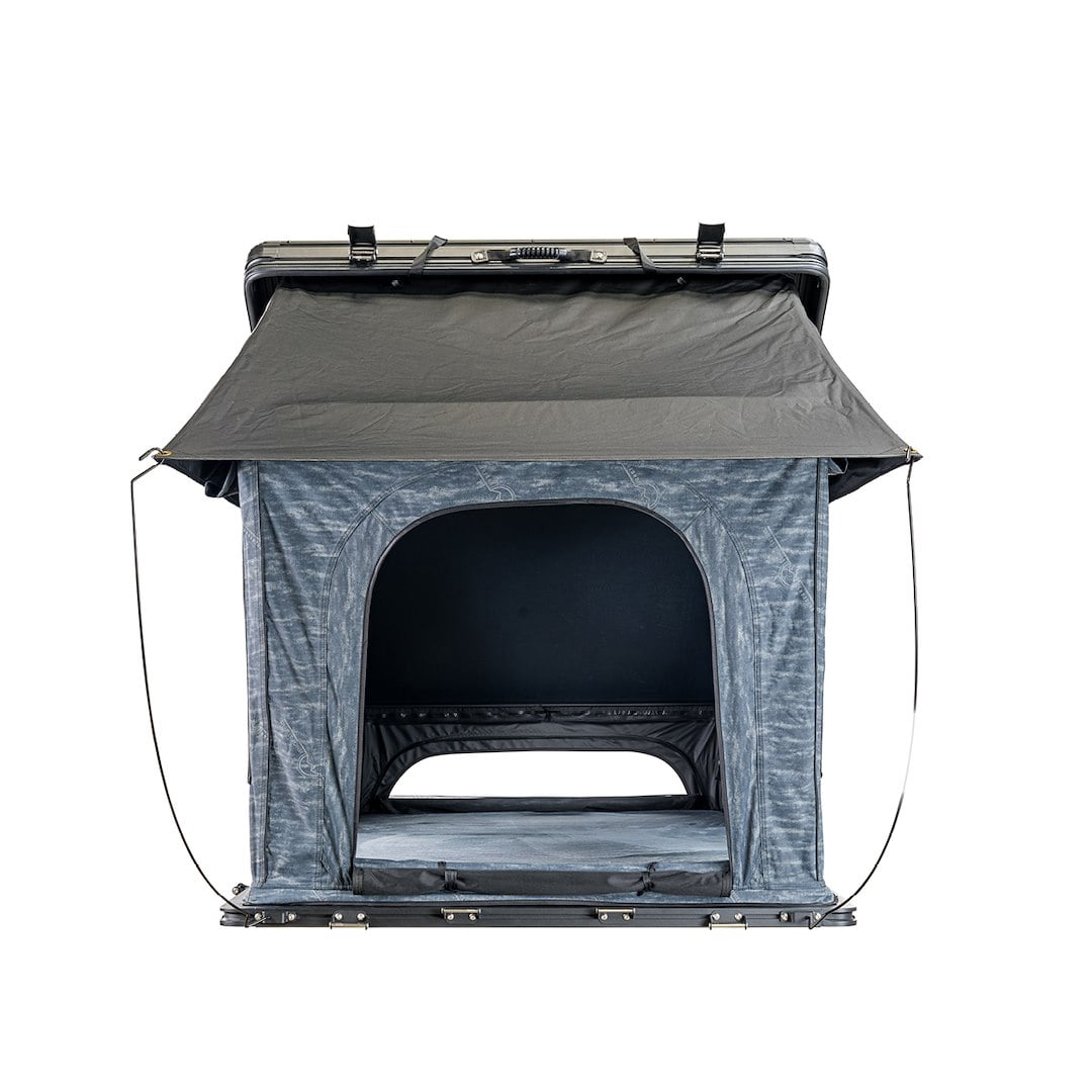 XD Lhotse - Clamshell Aluminum Roof Top Tent, 2 Person, Grey Body & Black Rainfly