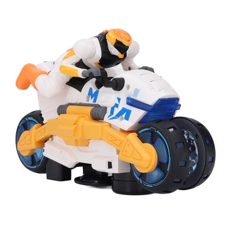 Yajisi Stunt Motorcycle Toy 360 Degree Rotating Battery Powered Transforming Vehicle with Music and Flashing Lights Kids Action Motorbike (22 x 14 x 10 inches / 55.9 x 35.6 x 25.4 cm)