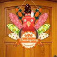 thumbnail image 4 of Bewildely 4 piezas, colgante, letrero de madera de pavo de Acción de Gracias, decoración del hogar, pavo de otoño, ideal para cocinas, hogares Decoración del hogar B, 4 of 6