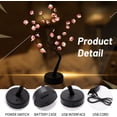 thumbnail image 3 of Lámpara de árbol de cerezo CM-TOP con 36 luces LED de decoración japonesa, funciona con batería/USB, lámpara de mesa para recámara, hogar, decoración de fiesta de Navidad, 3 of 4