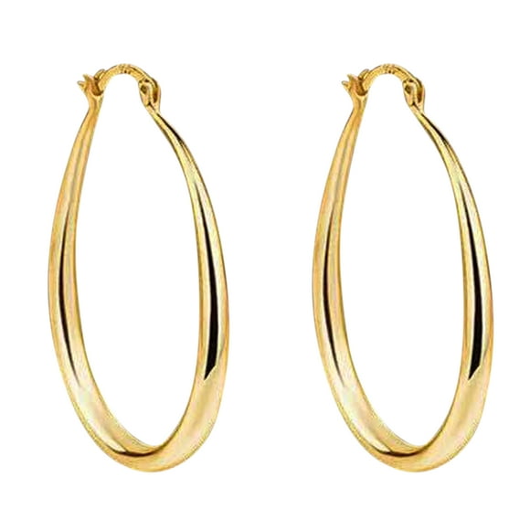 MKLEKYYFlat Back Earrings Fashion Gold Color Oversize Hoop Earrings for Women Big Metal Round Earrings Fashion Earring Gold Earrings Jewelry for Women