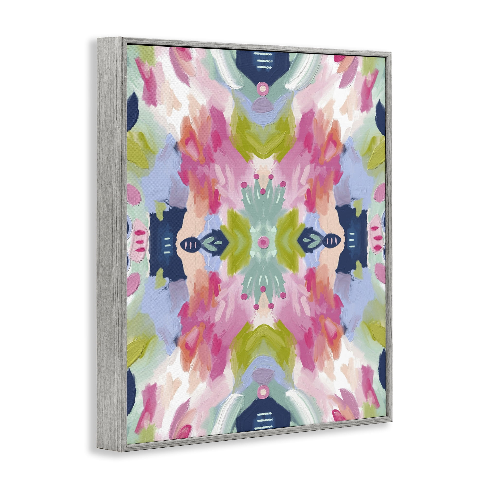 Stupell Industries Kaleidoscopic Floral Mandala Gray Framed Giclee Art, design by Lisa Nohren