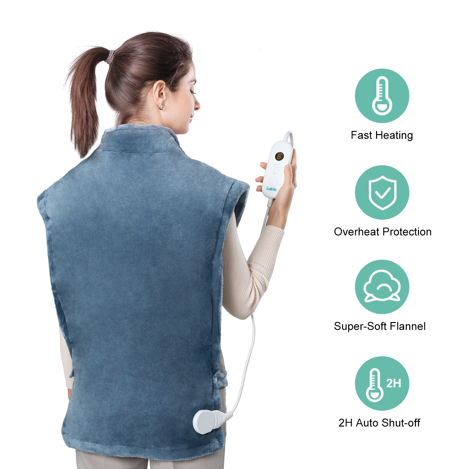 Sable Heating Pad, Electric Heating Pads for Back Pain, Heat Therapy