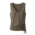 thumbnail image 3 of Summer Solid V Neck Loose Sleeveless Tunic Tank Top for Women CasualCoffeeXL, 3 of 3