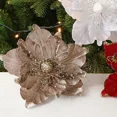 thumbnail image 4 of Flores navideñas con purpurina, flores artificiales, adornos colgantes para árbol de Navidad, guirnaldas de bricolaje, decoración para el hogar, bodas, fiestas de Año Nuevo, 4 of 5