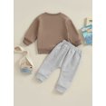 thumbnail image 4 of Bagilaanoe 2PCS Toddler Baby Boy Pants Set Letter Print Long Sleeve Sweatshirt Tops + Sweatpants 6M 12M 18M 24M 3T Kids Casual Sweatsuits, 4 of 9