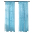 thumbnail image 2 of Cortina de gasa transparente con estampado de copos de nieve para dormitorio y sala de estar, color azul cielo, 2 of 14