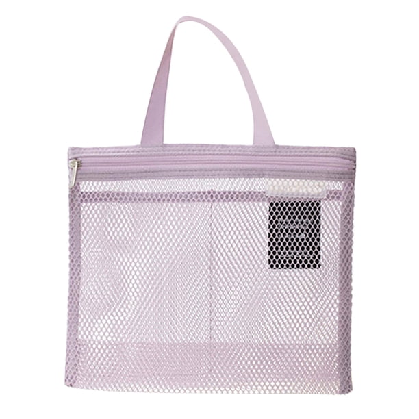 Neceser de malla con asa portátil y cremallera, de secado rápido, resistente, para ducha, viaje, organizador de maquillaje