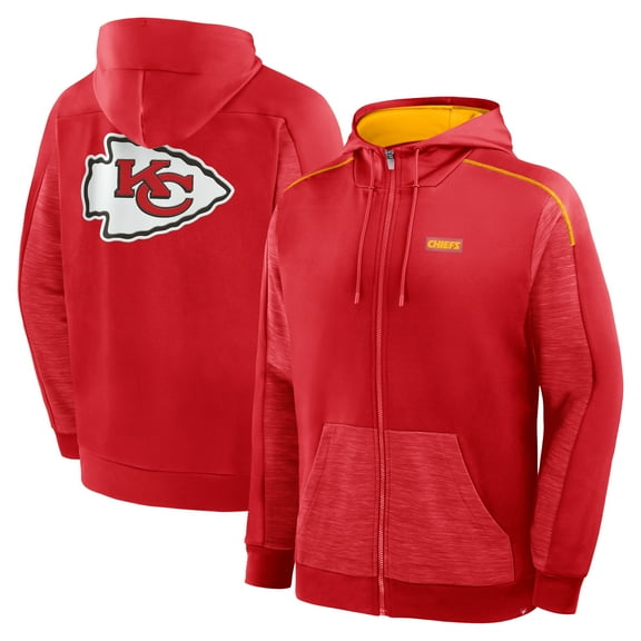 Men's Fanatics Red Kansas City Chiefs Checkdown Pass Full-Zip Hoodie