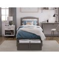 thumbnail image 4 of AFI Warren Solid Wood Traditional Twin Bed with Foot Drawer in Gray, 4 of 14