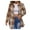 Khaki, variant on Herrnalise Jackets For Women New Style Plaid Shirt Loose Long Sleeve Casual Zipper Jacket Coat Shackets For Women 2024 fall Black,M