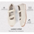 thumbnail image 5 of LUCKY STEP Ballet Flats Mary Jane Fashion Sneakers Elastic Strap Dressy Casual Shoes,Beige,Womens, 5 of 10