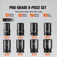 thumbnail image 3 of Juego de vasos de impacto VEVOR, 8 piezas, 6 puntas, 1 pulgada de impulsión, kit de herramientas de trinquete, estuche, 3 of 9