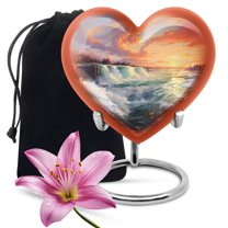 Waterfall Sunset Urns For Human Ashes - Cremation Urns For Adult Ashes Women - Burial Urns For Adult Human Ashes - Cremation Urns For Adult Ashes Male Female - Urn For Mom & Dad 8 Inches