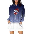 thumbnail image 1 of Pisexur Robes de Noël pour Femmes Mode Imprimé Flocon de Neige Sweat à Capuche Robe Décontractée Manches Longues Robes d'Automne Robe de Fête Mini Robe avec Poches, 1 of 2