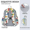 thumbnail image 5 of Cute Dinosaur Pattern Backpack for School,Cute School Bag,Schoolbag with Adjustable Shoulder Straps & Padded Back,13.4"x11"x4.7", 5 of 6