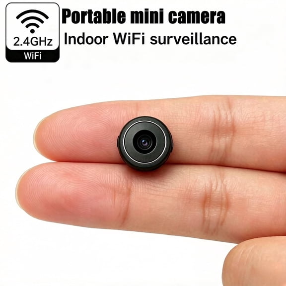 Full-scenario Mini WiFi Security Camera, Portable & Easy to Place, 2K Ultra HD, Night Vision, Motion Tracking, 2-way Audio, 24H Continuous Recording for Home Baby Pet Vehicle Indoor/Outdoor Monitorin