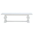 thumbnail image 3 of Linon Larson Solid Pine Wood Double Pedestal Dining Bench in Distressed White, 3 of 9
