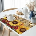 thumbnail image 3 of Sunflower Butterfly Summer Placemats Set of 6 Washable Table Mats for Kitchen Dining Table, Cotton Linen Place Mats for Indoor Outdoor Parties Holiday Decoration, Wooden Texture, 3 of 6