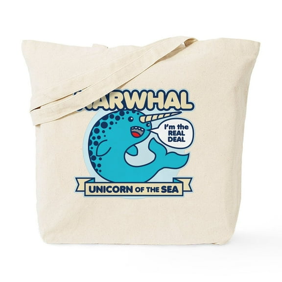 CafePress - Narwhal Tote Bag - Unisex Canvas Tote Bag, Beige, 1-Piece