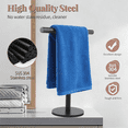 thumbnail image 3 of Bathroom Hand Towel Holder Stand，T-Shape Hand Towel Holder Stand SUS304 Stainless Steel Matte Black for Bathroom，Kitchen or Vanity Countertop, 3 of 5