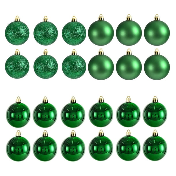 Advancent Adornos de bolas de Navidad de 24 piezas, aplicación amplia, decoración efectiva duradera y confiable Kits de decoración para fiestas verde