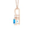 thumbnail image 2 of Angara Necklace - Natural Swiss Blue Topaz Solitaire Pendant Necklace with Diamond in 14K Rose Gold for Women | November Birthstone, Birthday, Anniversary, Christmas, Jewelry Gift for Women, 2 of 9