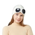 thumbnail image 3 of SWSMCLT Men's Aviator Hat With Goggles Women's Unisex Cold Weather Skullies & Beanies Ski Knit Beanie Mask Alient Fleece Lined Beige One Size, 3 of 4