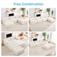 thumbnail image 4 of Puremind 134" Oversized Modular Sectional Sofa, Velvet L Shaped Cloud Couch for Living Room/Apartment, No Assembly Required Floor Couch, Beige, 4 of 8