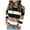 Khaki, variant on Sweaters for Women Hemlock Color Block Striped O Neck Sweater for Long Sleeve Knit Pullover Jumper Tops Sweater