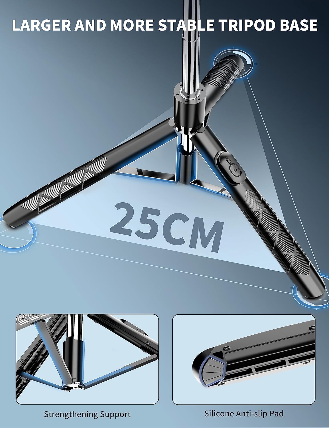 71" Phone Tripod & Selfie Stick, All in One Extendable Cell with Wireless Remote, Tripods Stand for iPhone Travel Stick 360° Rotation Compatible Android, Camera