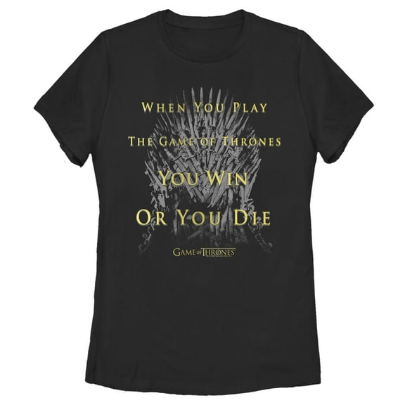 Women's Game of Thrones Win or Die Rules Graphic Tee Black Medium