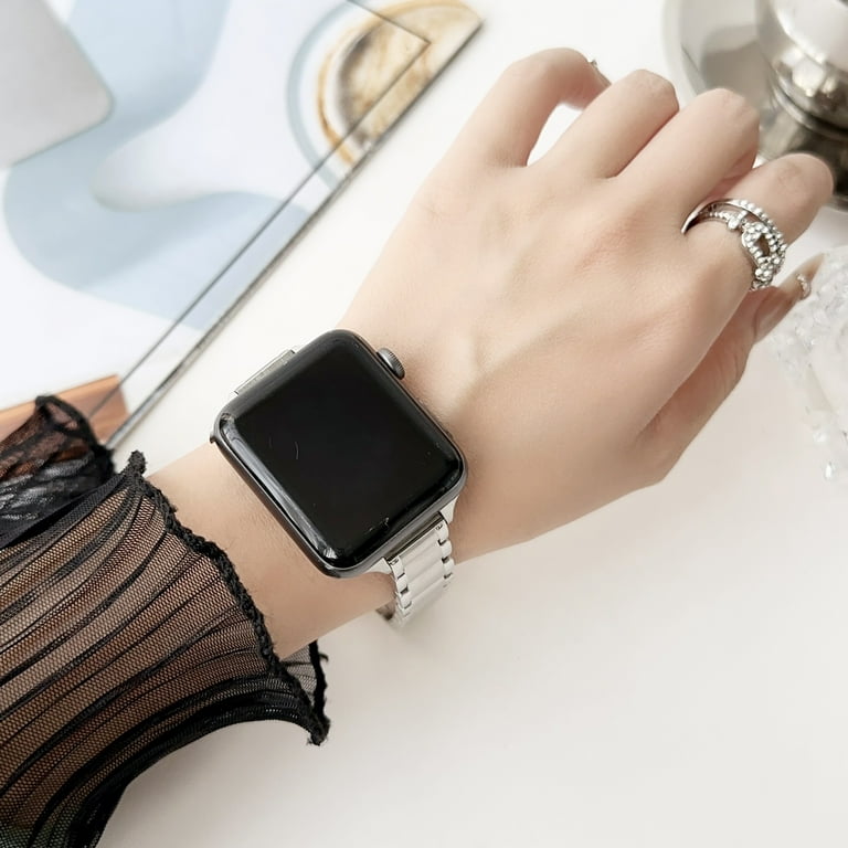 Compatible with Apple Watch Bands 49mm 45mm 44mm 42mm, Ultra Slim Stainless  Steel Band for iWatch Watch Ultra 2/Ultra Series 9/8/7/6/5/4/3/2/1/SE/SE2  for Women Girls with Link Removal Tool, Rosegold - Walmart.com