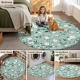thumbnail image 5 of White Teal Spring Floral Round Area Rug 7 FT,Non Slip Living Room Area Carpet,Watercolor Flowers Summer Botanical Washable Soft Circular Rug Floor Carpet for Bedside Office Play Room Classroom, 5 of 9