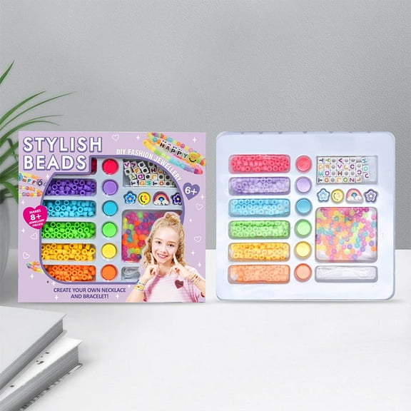 Bracelet Making Kit DIY Beaded Jewelry Craft Set Creative Hands-On Activity for Girls Ages 5-12