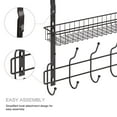 thumbnail image 4 of Over Door Storage Hanger Modern Brown Door Baskets Hooks for Bathroom Bedroom, 4 of 5