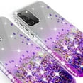 thumbnail image 3 of Cute Phone Case for Galaxy A32 5G Case w[Tempereded Glass] Liquid Glitter Bling Diamond Bumper Girls Women for Samsung Galaxy A32 5G - Clear/Purple, 3 of 5